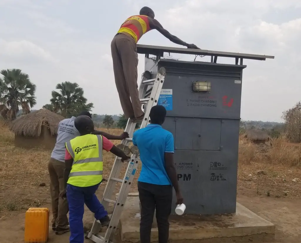 Installation of solar garden lights and charging booths in Waju Village, Lobule Subcounty, Koboko District